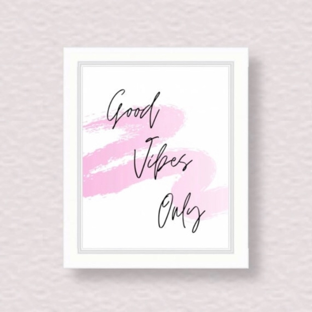 Good Vibes Only 8x10in Framed Print for Home Decor